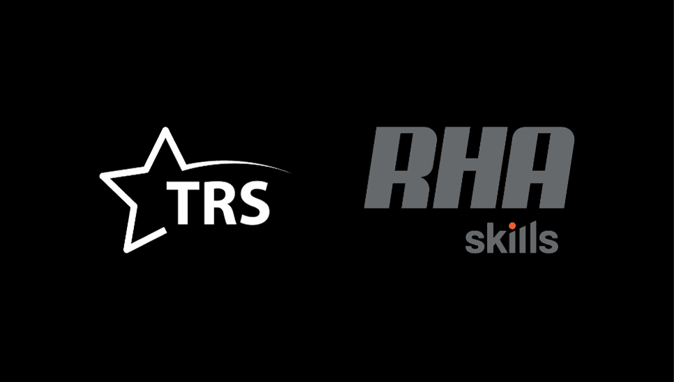 TRS and RHA Skills Logos on black background
