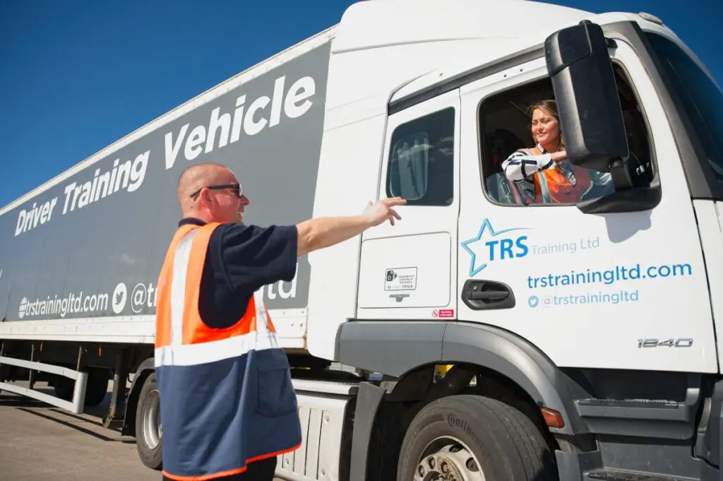 driving teacher check the HGV