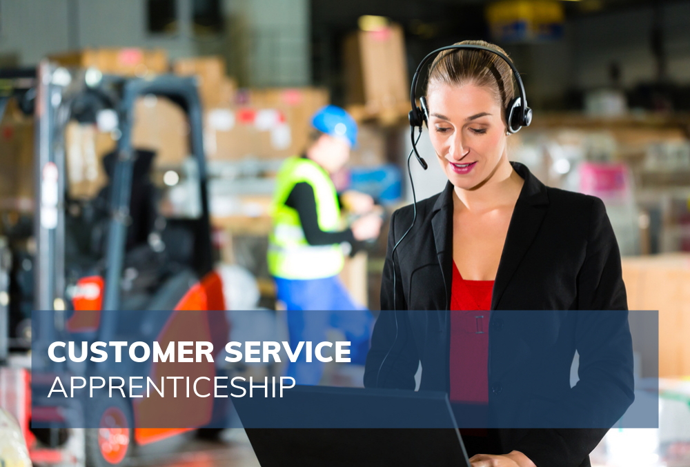 female customer service employee in warehouse setting