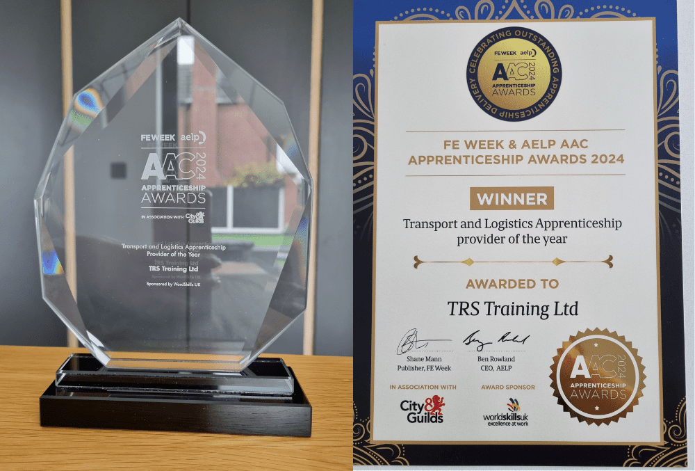 Read more about the article TRS Awarded Prestigious AAC Transport & Logistics Apprenticeship Provider of the Year 2024