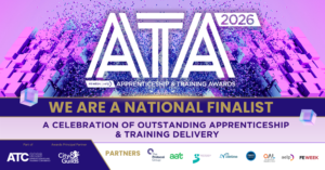 Text saying we are a national finalist for ATA Awards